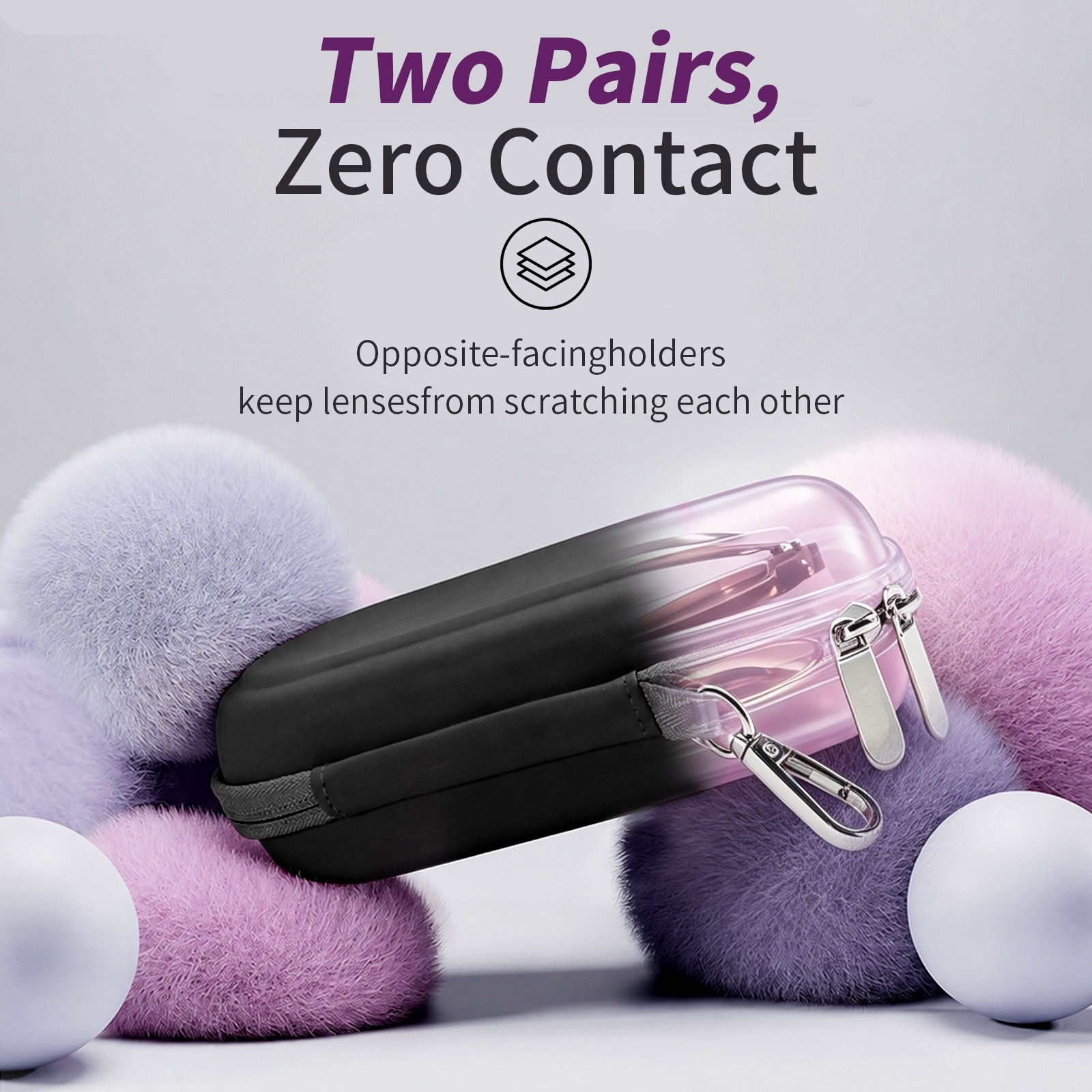 Hard Shell Double Glasses Case - Travel Organizer Men 评论和价格