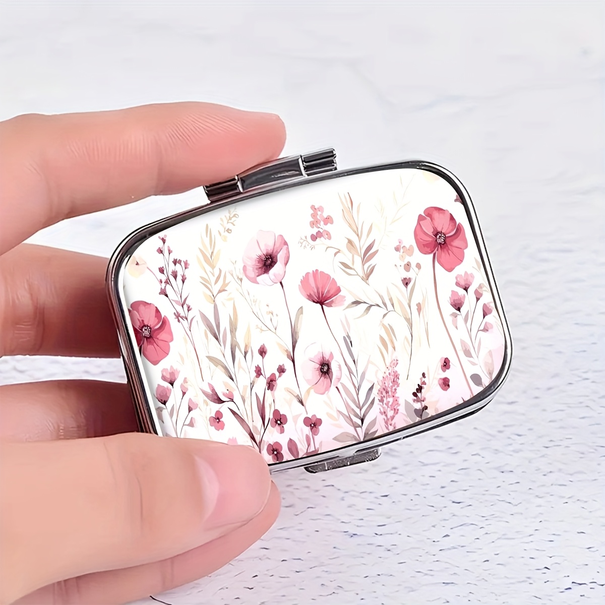 1 Piece Pink Floral Pill Organ - Travel Organizer Men 评论和价格